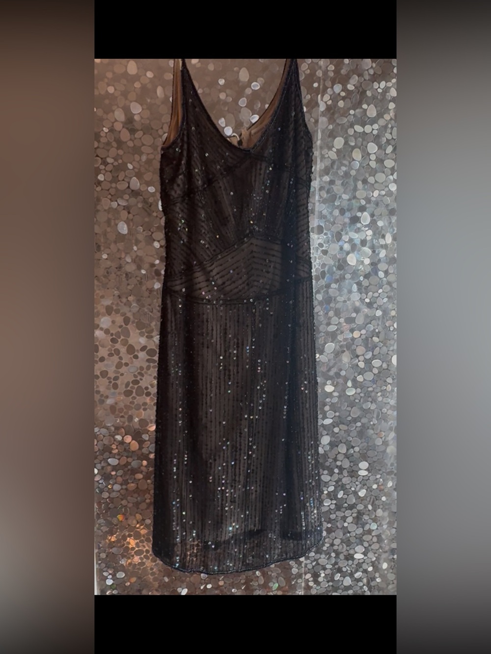 Grey beaded Slip Dress - Elegant Evening Dress